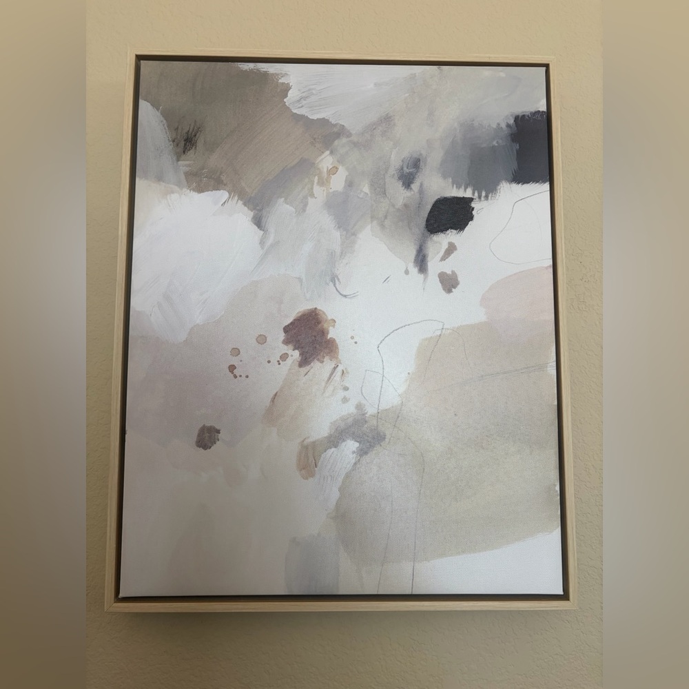 Project 62 Abstract Neutral Toned Framed Wall Art, 16”x20”, Set of 2, LIKE NEW